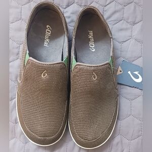 NWT- OluKai Nohea Mesh Slip On Shoes Mustang Lime Peel Mens 9.5 Retail $100